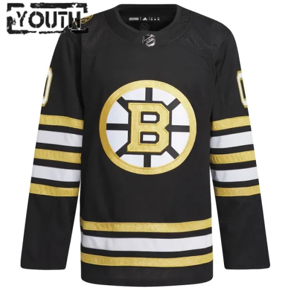 Adidas Boston Bruins Personalisiert 100 Jahre Jubiläum 23/24 Authentic Trikot - Kinder (Schwarz)