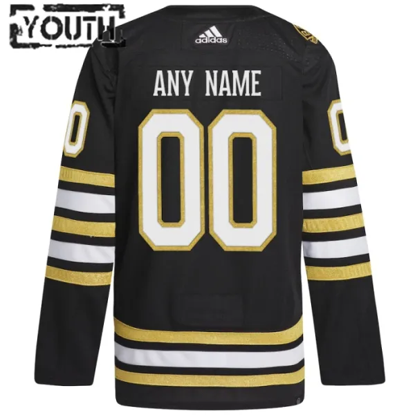 Adidas Boston Bruins Personalisiert 100 Jahre Jubiläum 23/24 Authentic Trikot - Kinder (Schwarz)