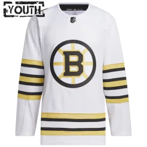 Adidas Boston Bruins Personalisiert 100 Jahre Jubiläum 23/24 Authentic Trikot - Kinder (Weiss)