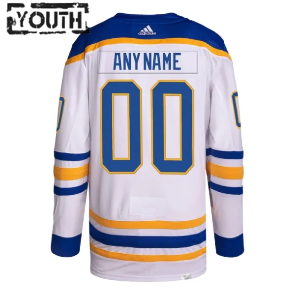 Adidas Buffalo Sabres Personalisiert 23/24 Away Authentic Trikot - Kinder (Weiss)