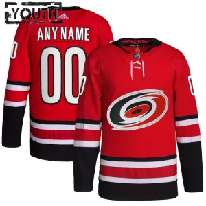 Adidas Carolina Hurricanes Personalisiert 23/24 Alternate Authentic Trikot - Kinder (Rot)