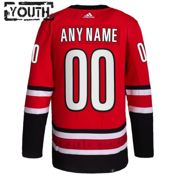Adidas Carolina Hurricanes Personalisiert 23/24 Alternate Authentic Trikot - Kinder (Rot)