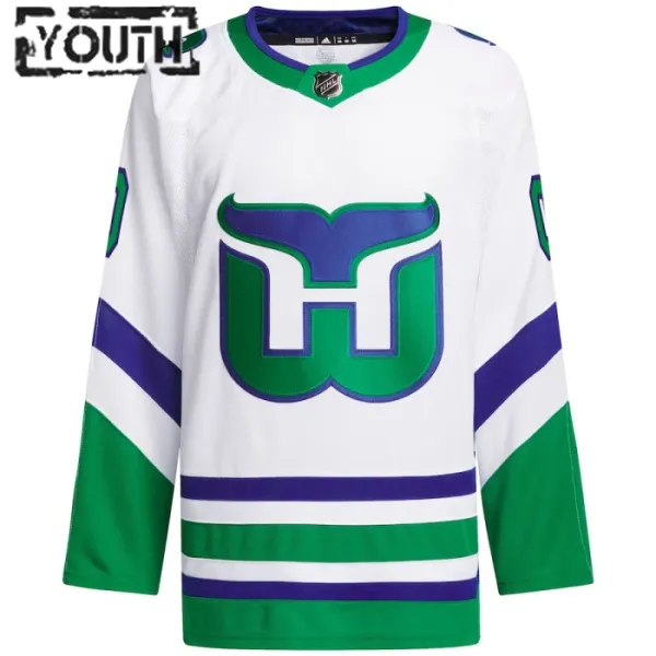Adidas Carolina Hurricanes Personalisiert 23/24 Authentic Trikot - Kinder (Weiss)