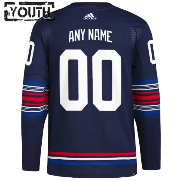 Adidas New York Rangers Personalisiert 23/24 Alternate Authentic Trikot - Kinder (Navy)
