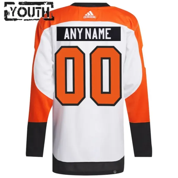 Adidas Philadelphia Flyers Personalisiert 23/24 Away Authentic Trikot - Kinder (Weiss)