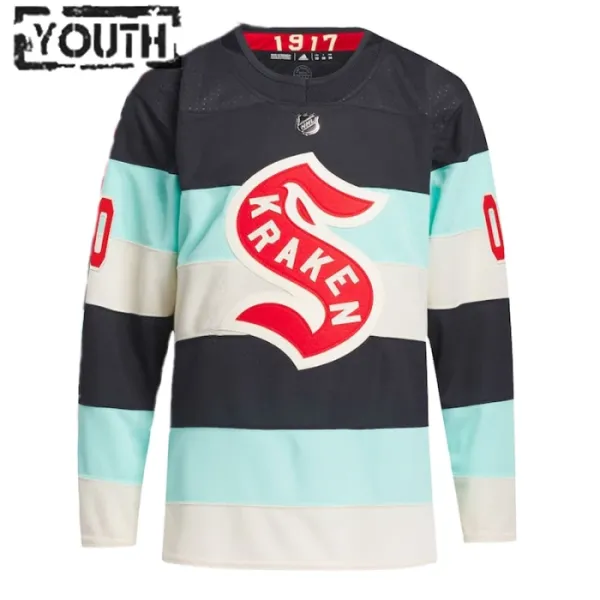 Adidas Seattle Kraken Personalisiert 23/24 Winter Classic Authentic Trikot - Kinder (Blau)