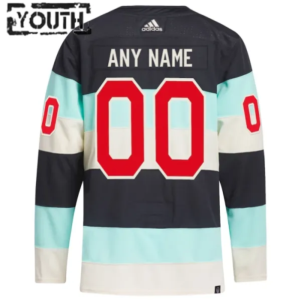 Adidas Seattle Kraken Personalisiert 23/24 Winter Classic Authentic Trikot - Kinder (Blau)