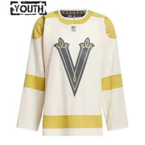 Adidas Vegas Golden Knights Personalisiert 23/24 Winter Classic Authentic Trikot - Kinder (Cream)