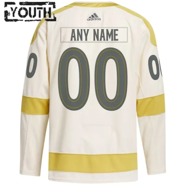 Adidas Vegas Golden Knights Personalisiert 23/24 Winter Classic Authentic Trikot - Kinder (Cream)