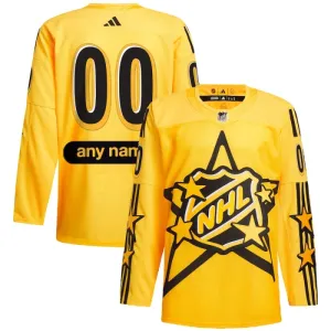 Adidas x Drew House NHL Game Personalisiert All Star 2024 Authentic Trikot - Herren (Gelb)