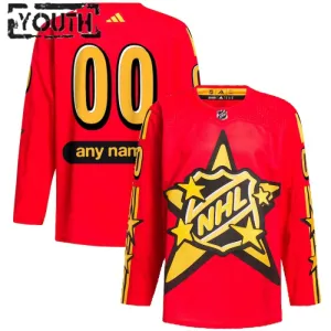 Adidas x Drew House NHL Game Personalisiert All Star 2024 Authentic Trikot - Kinder (Rot)