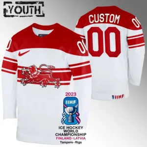 Dänemark Personalisiert IIHF World Championship 2023 Trikot - Kinder (Weiss) Dänemark Personalisiert IIHF World Championship 2023 Trikot - Kinder (Weiss)