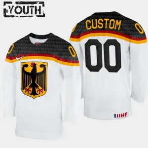 Deutschland Personalisiert IIHF World Championship 2023 Trikot - Kinder (Weiss)