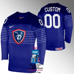 Frankreich Personalisiert IIHF World Championship 2023 Trikot - Herren (Blau) Frankreich Personalisiert IIHF World Championship 2023 Trikot - Herren (Blau)