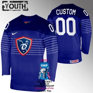 Frankreich Personalisiert IIHF World Championship 2023 Trikot - Kinder (Blau) Frankreich Personalisiert IIHF World Championship 2023 Trikot - Kinder (Blau)