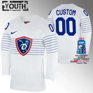 Frankreich Personalisiert IIHF World Championship 2023 Trikot - Kinder (Weiss) Frankreich Personalisiert IIHF World Championship 2023 Trikot - Kinder (Weiss)