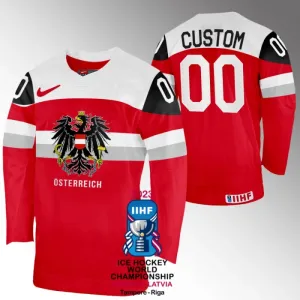 Österreich Personalisiert IIHF World Championship 2023 Trikot - Herren (Rot) Österreich Personalisiert IIHF World Championship 2023 Trikot - Herren (Rot)