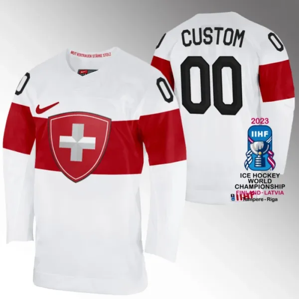 Schweiz Personalisiert IIHF World Championship 2023 Trikot - Herren (Weiss) Schweiz Personalisiert IIHF World Championship 2023 Trikot - Herren (Weiss)