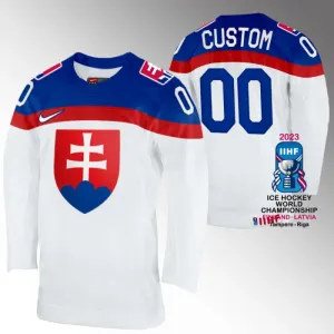 Slowakei Personalisiert IIHF World Championship 2023 Trikot - Herren (Weiss) Slowakei Personalisiert IIHF World Championship 2023 Trikot - Herren (Weiss)