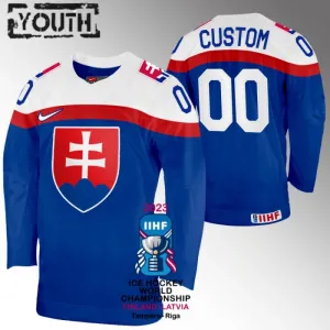 Slowakei Personalisiert IIHF World Championship 2023 Trikot - Kinder (Blau) Slowakei Personalisiert IIHF World Championship 2023 Trikot - Kinder (Blau)