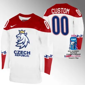 Tschechien Personalisiert IIHF World Championship 2023 Trikot - Herren (Weiss) Tschechien Personalisiert IIHF World Championship 2023 Trikot - Herren (Weiss)