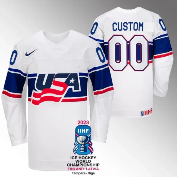 USA Personalisiert IIHF World Championship 2023 Trikot - Herren (Weiss) USA Personalisiert IIHF World Championship 2023 Trikot - Herren (Weiss)