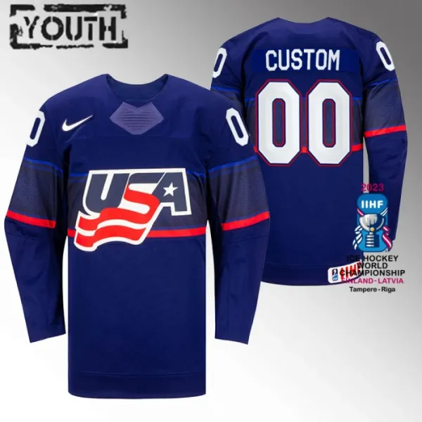 USA Personalisiert IIHF World Championship 2023 Trikot - Kinder (Blau) USA Personalisiert IIHF World Championship 2023 Trikot - Kinder (Blau)