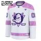 Fanatics Anaheim Ducks Hockey Fights Cancer Personalisiert 24/25 Practice Trikot - Kinder (Weiss)