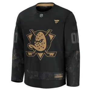 Fanatics Anaheim Ducks Personalisiert 24/25 Military Appreciation Practice Trikot - Herren (Schwarz)