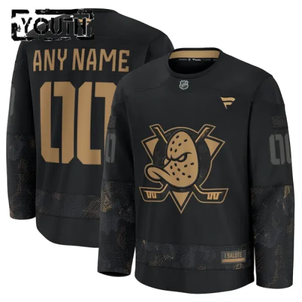 Fanatics Anaheim Ducks Personalisiert 24/25 Military Appreciation Practice Trikot - Kinder (Schwarz) Fanatics Anaheim Ducks Personalisiert 24/25 Military Appreciation Practice Trikot - Kinder (Schwarz)
