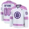 Fanatics Boston Bruins Hockey Fights Cancer Personalisiert 24/25 Practice Trikot - Herren (Weiss)