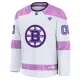 Fanatics Boston Bruins Hockey Fights Cancer Personalisiert 24/25 Practice Trikot - Herren (Weiss)