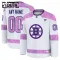 Fanatics Boston Bruins Hockey Fights Cancer Personalisiert 24/25 Practice Trikot - Kinder (Weiss)
