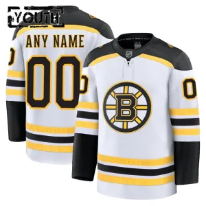 Fanatics Boston Bruins Personalisiert 24/25 Away Premium Trikot - Kinder (Weiss)