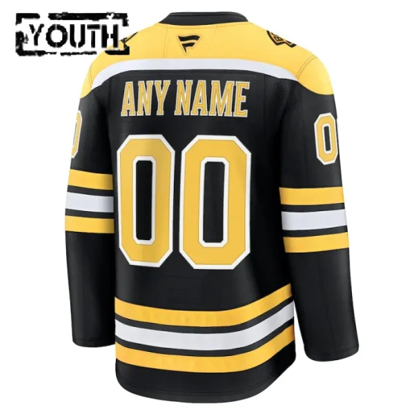 Fanatics Boston Bruins Personalisiert 24/25 Home Premium Trikot - Kinder (Schwarz)