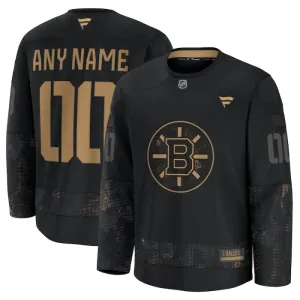 Fanatics Boston Bruins Personalisiert 24/25 Military Appreciation Practice Trikot - Herren (Schwarz)