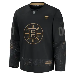 Fanatics Boston Bruins Personalisiert 24/25 Military Appreciation Practice Trikot - Herren (Schwarz)