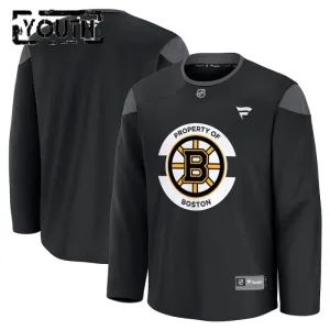 Fanatics Boston Bruins Team Personalisiert 24/25 Practice Trikot - Kinder (Schwarz)