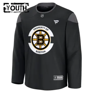 Fanatics Boston Bruins Team Personalisiert 24/25 Practice Trikot - Kinder (Schwarz)