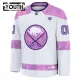 Fanatics Buffalo Sabres Hockey Fights Cancer Personalisiert 24/25 Practice Trikot - Kinder (Weiss)