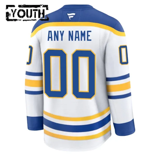 Fanatics Buffalo Sabres Personalisiert 24/25 Away Premium Trikot - Kinder (Weiss)
