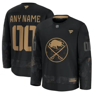Fanatics Buffalo Sabres Personalisiert 24/25 Military Appreciation Practice Trikot - Herren (Schwarz)
