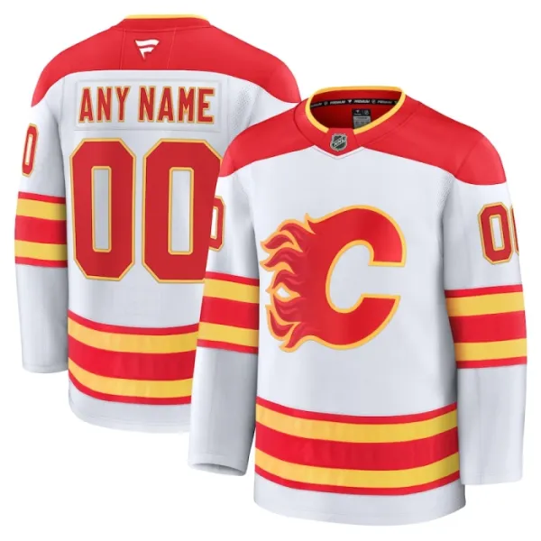 Fanatics Calgary Flames Personalisiert 24/25 Away Premium Trikot - Herren (Weiss) Fanatics Calgary Flames Personalisiert 24/25 Away Premium Trikot - Herren (Weiss)