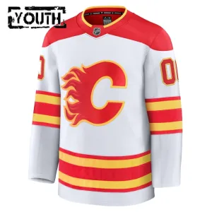 Fanatics Calgary Flames Personalisiert 24/25 Away Premium Trikot - Kinder (Weiss)