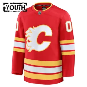 Fanatics Calgary Flames Personalisiert 24/25 Home Premium Trikot - Kinder (Rot)