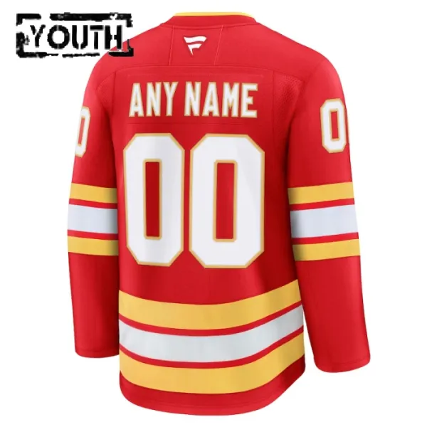 Fanatics Calgary Flames Personalisiert 24/25 Home Premium Trikot - Kinder (Rot)