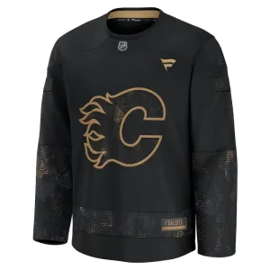 Fanatics Calgary Flames Personalisiert 24/25 Military Appreciation Practice Trikot - Herren (Schwarz)