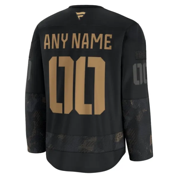 Fanatics Calgary Flames Personalisiert 24/25 Military Appreciation Practice Trikot - Herren (Schwarz)