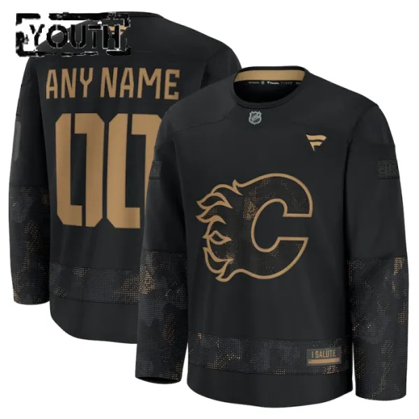 Fanatics Calgary Flames Personalisiert 24/25 Military Appreciation Practice Trikot - Kinder (Schwarz) Fanatics Calgary Flames Personalisiert 24/25 Military Appreciation Practice Trikot - Kinder (Schwarz)