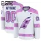Fanatics Carolina Hurricanes Hockey Fights Cancer Personalisiert 24/25 Practice Trikot - Kinder (Weiss)